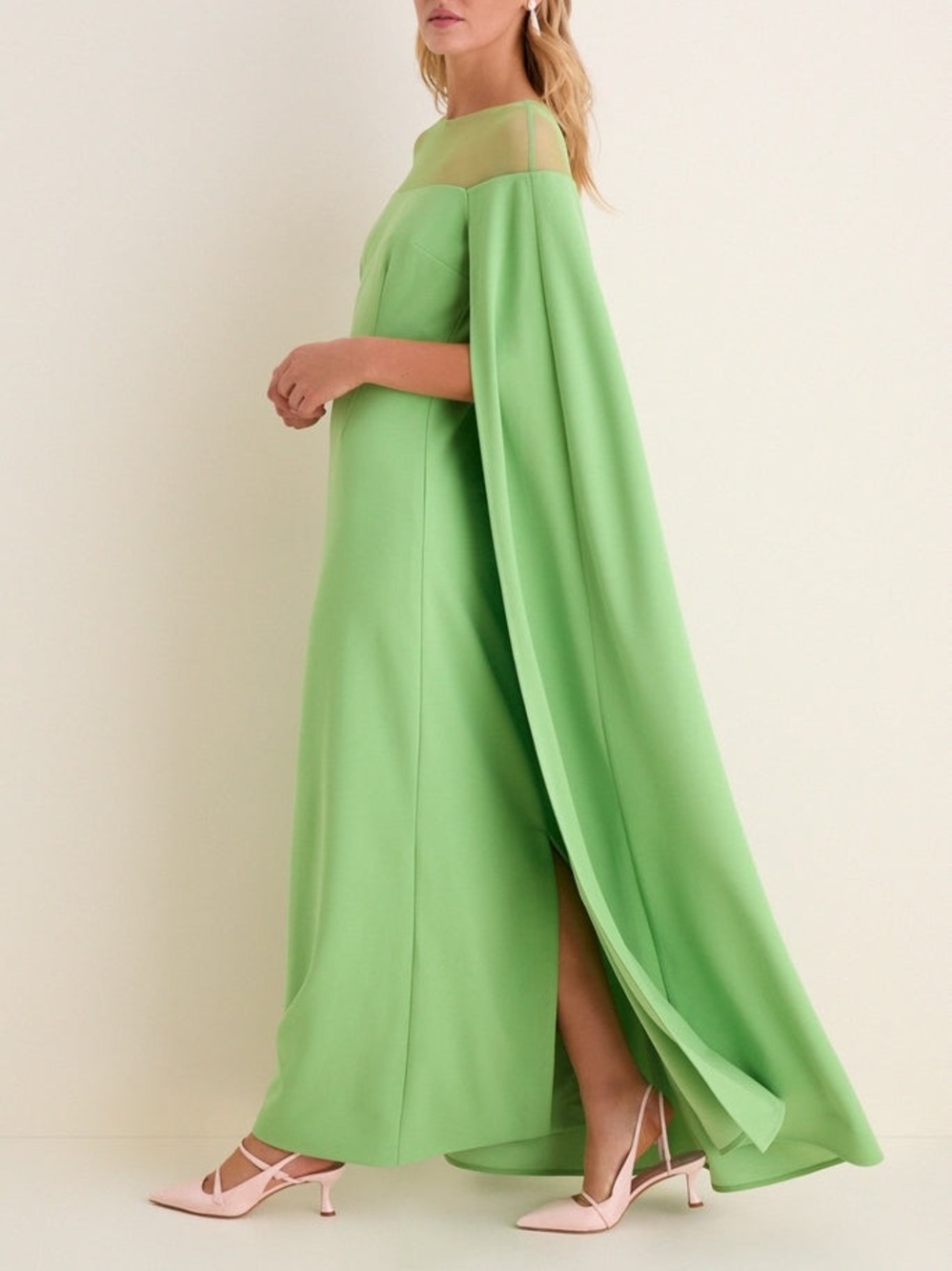 Tuckernuck Pistachio Estelle Cape Maxi Dress Size 8 - Picture 6 of 12